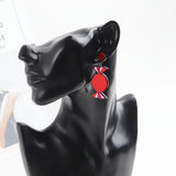 Yellow Red Candy Mirror Acrylic Drop Earrings for Women
