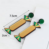 Yellow Red Candy Mirror Acrylic Drop Earrings for Women