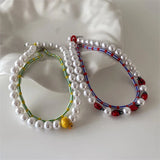 Yellow Duck Ladybug Pearl Necklace Women Girls Party Jewelry