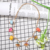 Colorful Mushroom Necklace Women Acrylic Collier Jewelry
