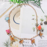Colorful Mushroom Necklace Women Acrylic Collier Jewelry