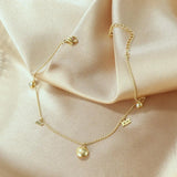 Zircon Round Anklets Stainless Steel Jewelry Woman Gift