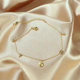 Zircon Round Anklets Stainless Steel Jewelry Woman Gift