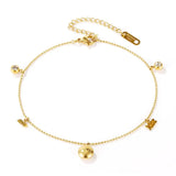 Zircon Round Anklets Stainless Steel Jewelry Woman Gift
