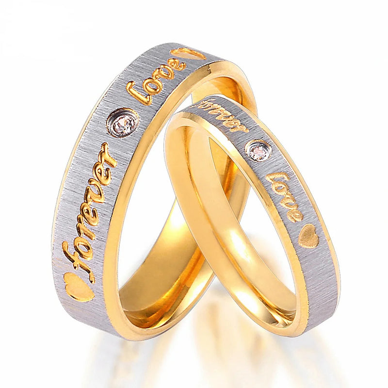 Zirconia Wedding Rings Stainless Steel Jewelry Forever Love's