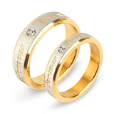Zirconia Wedding Rings Stainless Steel Jewelry Forever Love's