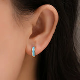 Enamel Small Hoop Earrings for Women Heart Circle Party Jewelry