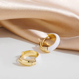 Enamel Small Hoop Earrings for Women Heart Circle Party Jewelry