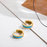 Enamel Small Hoop Earrings for Women Heart Circle Party Jewelry