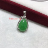 Green Jades Pendant Necklace 16X29MM