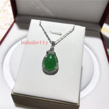 Green Jades Pendant Necklace 16X29MM