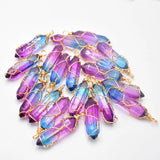 Colorful Crystal Pillar Copper Wire Pendant for Jewelry Making