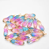Colorful Crystal Pillar Copper Wire Pendant for Jewelry Making