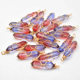 Colorful Crystal Pillar Copper Wire Pendant for Jewelry Making