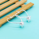 Big Heart Silver Earrings 100% 925 Sterling Silver Party Accessories