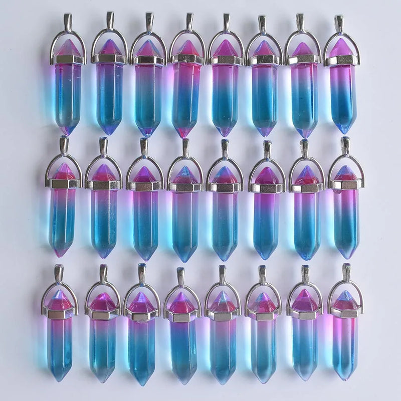 Glass Pillar Point Charms for Jewelry Making