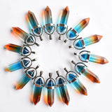 Colorful Glass Pillar Point Charm Pendants for Jewelry Making