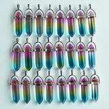 Colorful Pillar Point Pendants for Jewelry Making 24pcs