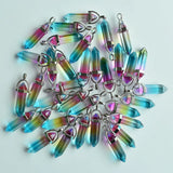 Colorful Pillar Point Pendants for Jewelry Making 24pcs
