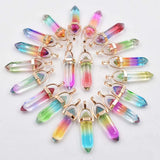 Glass Pillar Point Charms for Jewelry Making