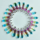 Colorful Pillar Point Charm Pendants for Jewelry Making 24pcs