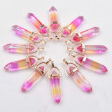 Glass Pillar Point Charms for Jewelry Making
