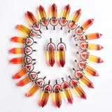 Colorful Glass Pillar Point Charm Pendants for Jewelry Making