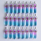 Colorful Pillar Point Charm Pendants for Jewelry Making 24pcs