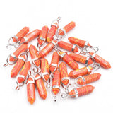 Crystal Pillar Point Charm Pendants for Jewelry Making 24pcs/lot