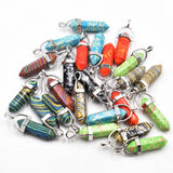 Crystal Pillar Point Charm Pendants for Jewelry Making 24pcs/lot