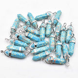 Crystal Pillar Point Charm Pendants for Jewelry Making 24pcs/lot