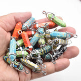 Crystal Pillar Point Charm Pendants for Jewelry Making 24pcs/lot