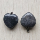 Natural Devil Crystal Heart Shape Pendants for Jewelry Making 30mm 6pcs/lot