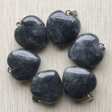 Natural Devil Crystal Heart Shape Pendants for Jewelry Making 30mm 6pcs/lot