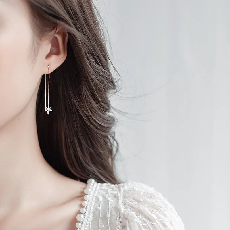 Maple Leaf Long Tassel Earrings for Women Stylish Jewelry