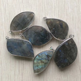 Labradorite Copper Charms Pendants 8pcs/Lot for Jewelry Making