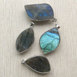 Labradorite Copper Charms Pendants 8pcs/Lot for Jewelry Making