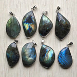 Labradorite Copper Charms Pendants 8pcs/Lot for Jewelry Making