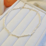 Baroque Shaped 6-7MM Pearl Necklace 925 Sterling Silver Clasp