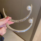 Pearl Moon Hairpin Retro Half Moon Pull Hairpin Female High Sense