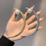 Pearl Moon Hairpin Retro Half Moon Pull Hairpin Female High Sense
