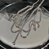 Rhinestone Tassel Hair Chain Water Drop Crystal Hairpin Bridal Ornament