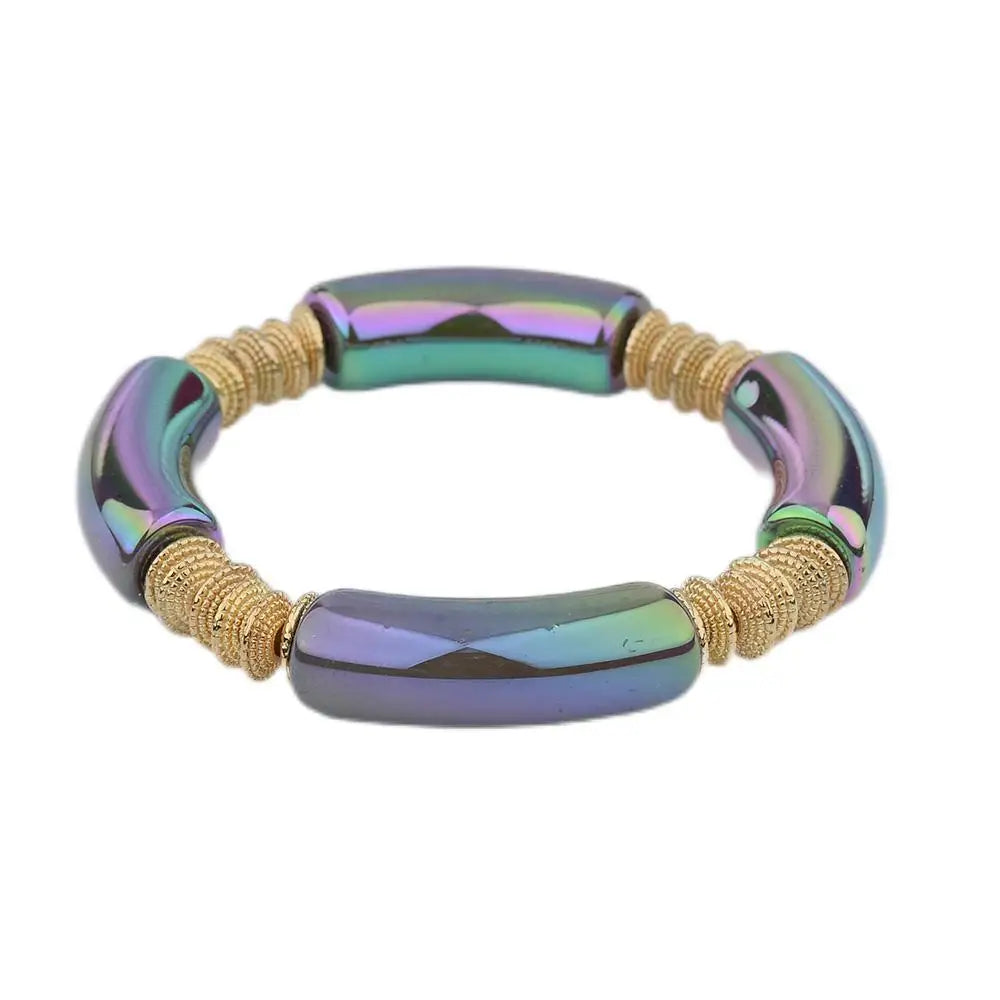 Women's Metal Disc Hand Bracelet in Metallic Colors