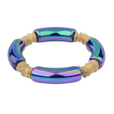 Women's Metal Disc Hand Bracelet in Metallic Colors