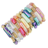 Women's Metal Disc Hand Bracelet in Metallic Colors