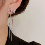 Tassel Bow Shaped Earrings Stylish Jewelry