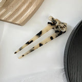Retro Bowknot Hair Sticks Acetate Hairpins U Shaped Hair Pin Tortoiseshell