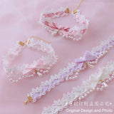 Women's Fringe Lace Bow Neckband Vintage Style Lace Collar