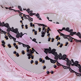 Women's Fringe Lace Bow Neckband Vintage Style Lace Collar