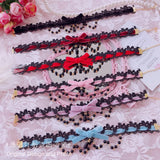 Women's Fringe Lace Bow Neckband Vintage Style Lace Collar